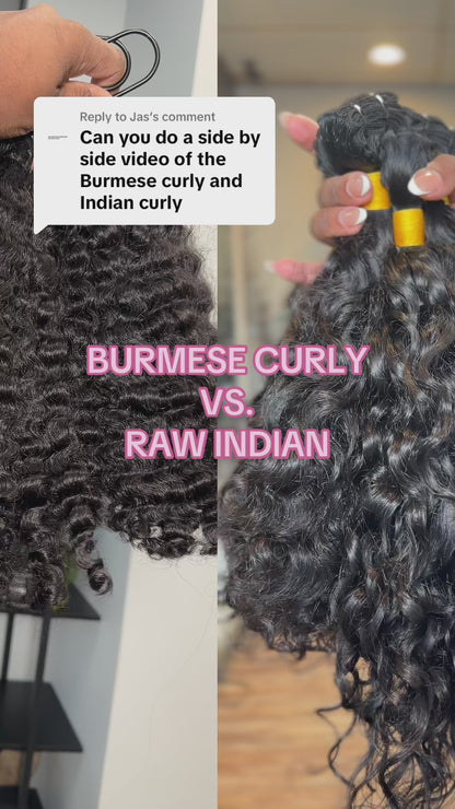 Luxury Raw Indian Curly & Burmese Clip-Ins | Raw Hair